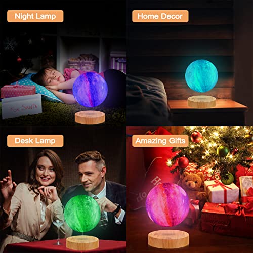VGAzer Levitating Moon Lamp 5.9 Inch 16 Colors Galaxy Moon Lamp 3D Moon LED Light with Remote Control for Unique Gifts,Room Decor,Night Light,Office Desk Toys - Image 3