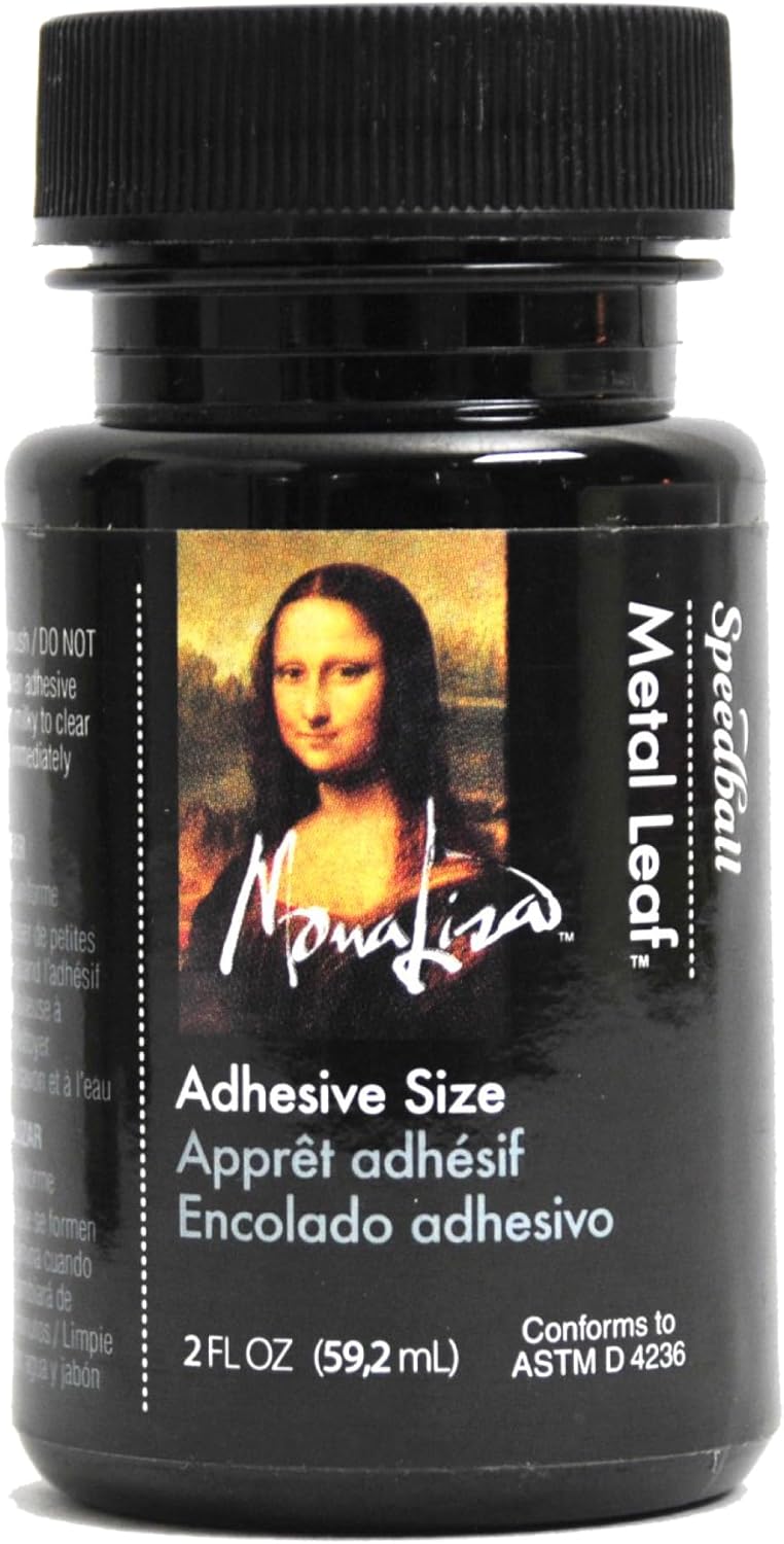 Speedball لاصق ورق الذهب المعدني مونا ليزا مصنوع في الولايات المتحدة - حجم 2 أونصة للذهب والفضة والنحاس - غراء حرفي مائي - Image 1