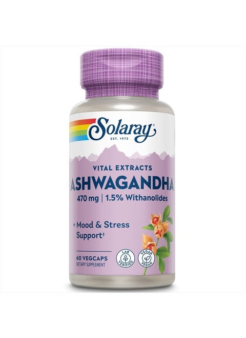 Solaray Ashwagandha Extract, 470mg | 60 Count
