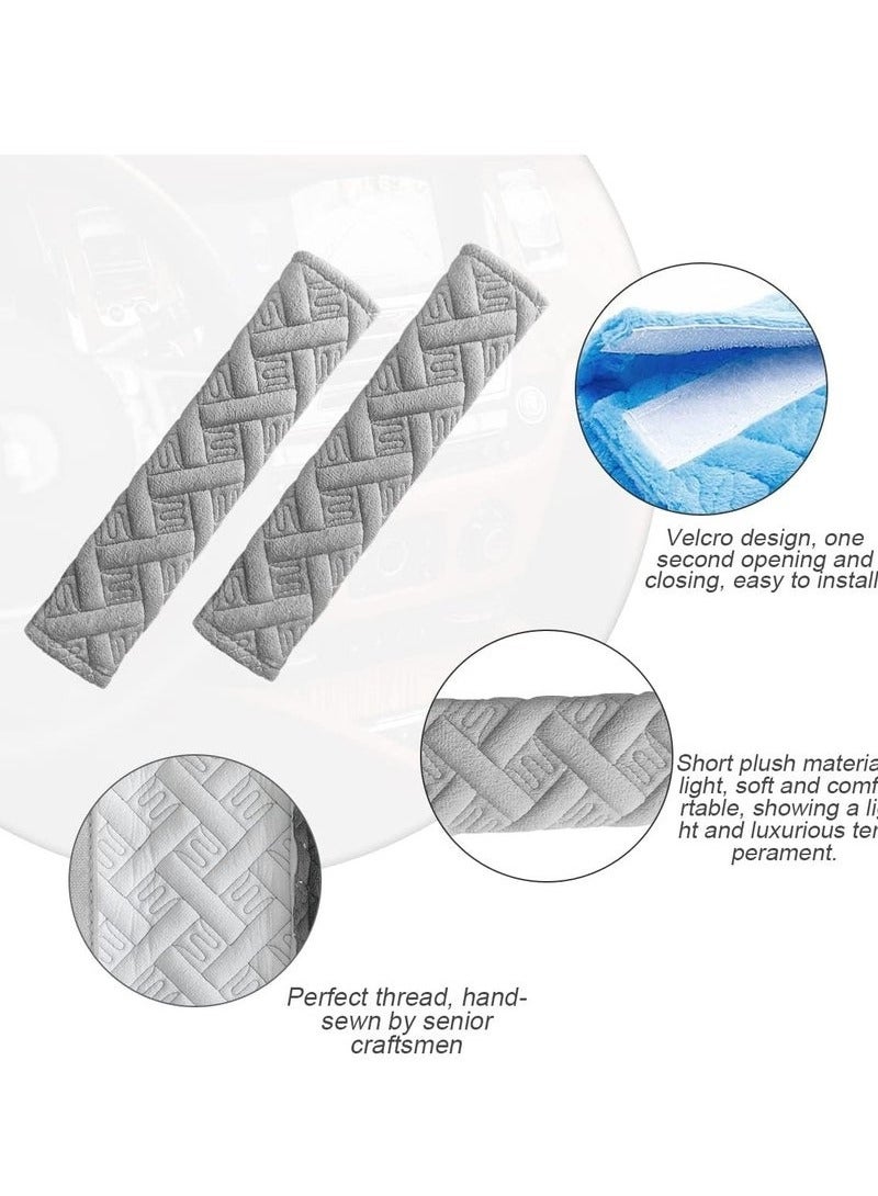 2 Pack Car Seat Belt Pads Cover, Universal Comfort Seatbelt Pad, Seat Belt Shoulder Strap Covers Harness Pad to Protect Neck and Shoulder from The Seat Belt Rubbing, Car Interior Accessories (Gray) - Image 2
