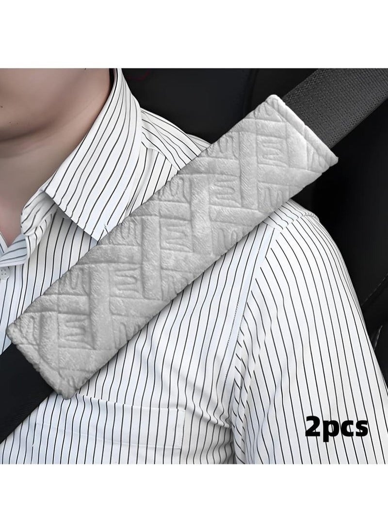 2 Pack Car Seat Belt Pads Cover, Universal Comfort Seatbelt Pad, Seat Belt Shoulder Strap Covers Harness Pad to Protect Neck and Shoulder from The Seat Belt Rubbing, Car Interior Accessories (Gray) - Image 1