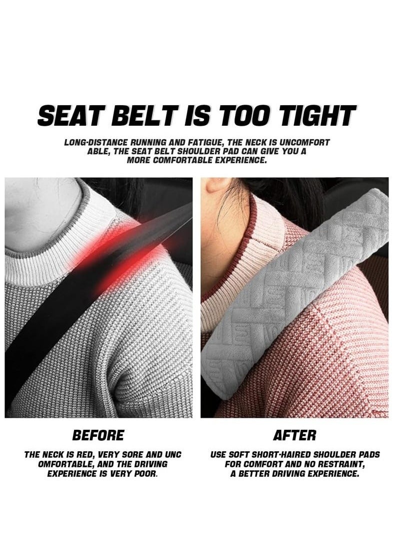 2 Pack Car Seat Belt Pads Cover, Universal Comfort Seatbelt Pad, Seat Belt Shoulder Strap Covers Harness Pad to Protect Neck and Shoulder from The Seat Belt Rubbing, Car Interior Accessories (Gray) - Image 3