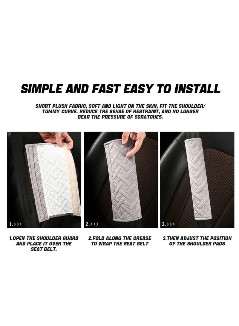 2 Pack Car Seat Belt Pads Cover, Universal Comfort Seatbelt Pad, Seat Belt Shoulder Strap Covers Harness Pad to Protect Neck and Shoulder from The Seat Belt Rubbing, Car Interior Accessories (Gray) - Image 4