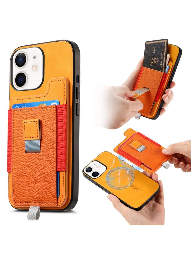 S-TOP Case For iPhone 11 Retro Magsafe Cross Leather Pull-Out Card Bag Back Phone Case - Image 1