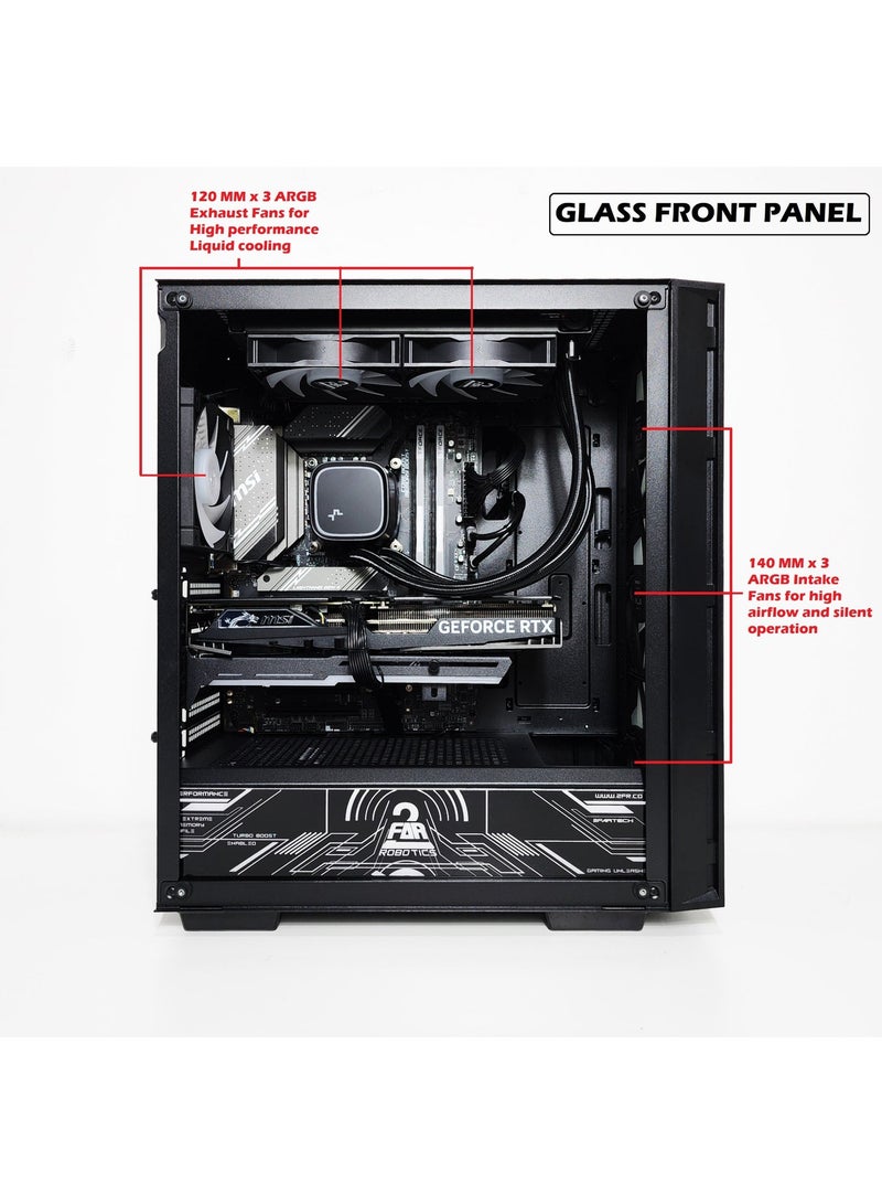 2 FAR ROBOTICS T-300 - AMD Ryzen 5 9600X | RTX 5070 Ti | 32GB DDR5 | 2TB NVME M.2 SSD | Windows 11 pro | 1 Year Warranty | WIFI | BLUETOOTH | Liquid Cooled Gaming PC [T-385 V4] Black - Image 2