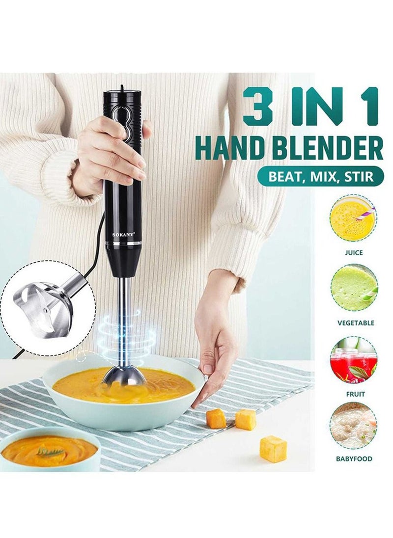 sokany Hand Blender, 2 Speeds, Power 300 W, Your Collection, Powerful Mixing Motor, Ergonomic Design, Lightweight, Super Easy Use Black  - Image 2