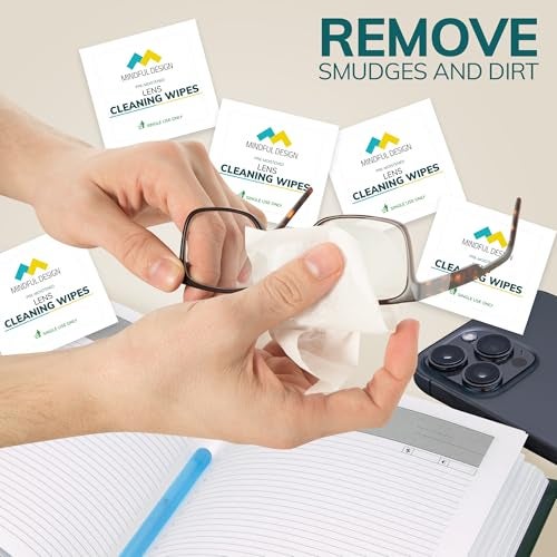 Mindful Design Lens Cleaning Wipes for Eyeglasses, 210ct - Individually Wrapped, Eye Glass Cleaning, Lens Wipes for Glasses/Sunglasses, Packaging May Vary - Image 2