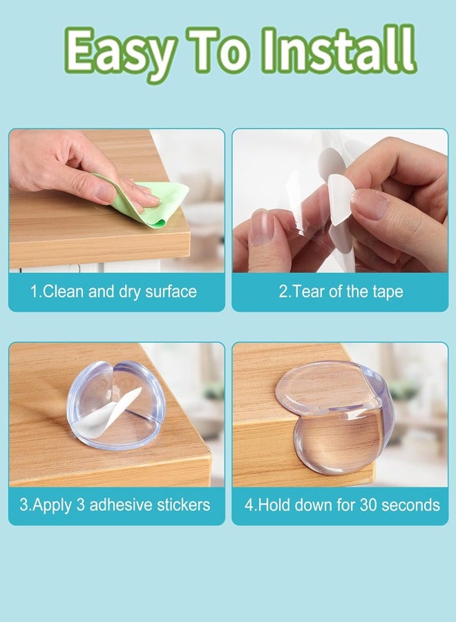 واقي زوايا للأطفال، واقي زوايا شفاف للأجهزة اللوحية، واقيات، واقيات واقية للأطفال ووسادة لتغطية الأثاث الحاد وحواف الطاولة (دائرية)، عبوة من 6 قطع - Image 5