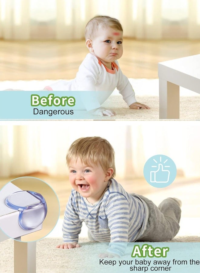 واقي زوايا للأطفال، واقي زوايا شفاف للأجهزة اللوحية، واقيات، واقيات واقية للأطفال ووسادة لتغطية الأثاث الحاد وحواف الطاولة (دائرية)، عبوة من 6 قطع - Image 3