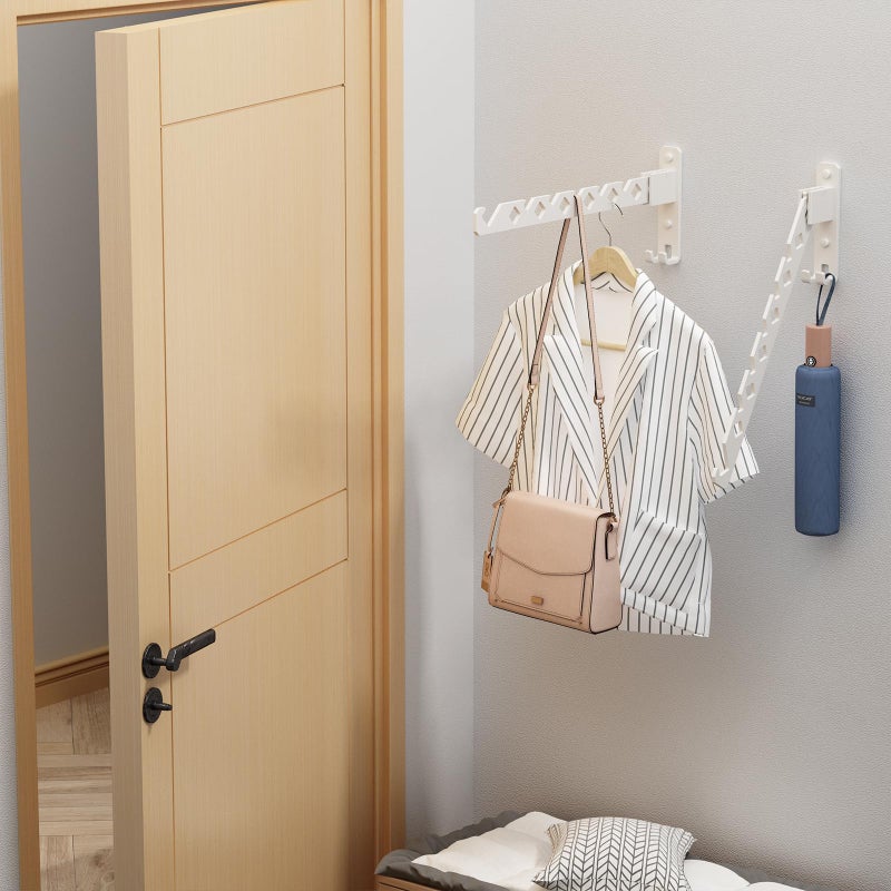 Dancrul White Clothes Hanger Rack Wall Mounted Drying Rack Coat Hook Laundry Room Accessories Closet Organizer - Image 3