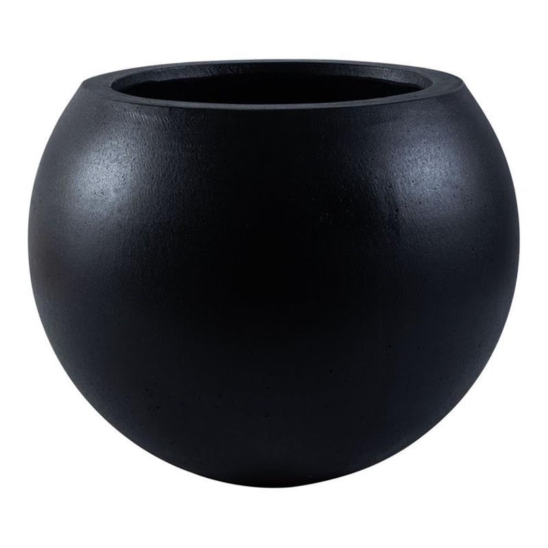 Safavieh SAFAVIEH Outdoor Collection Kenslia Black Concrete Planter Fully Assembled 