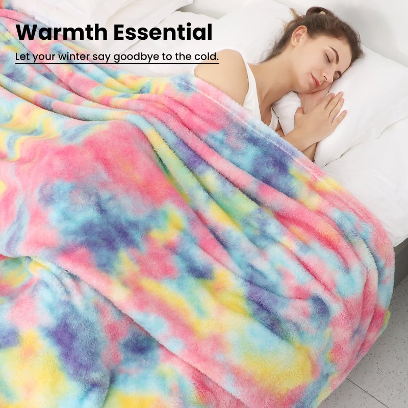 obinsm Colorful Fleece Blanket, Plush Cozy Throw Blanket for Couch and Bed, Luxury Soft Fuzzy Microfiber Cover, Warm Lightweight Comfort Blanket for Home Decor, Easter Birthday Gifts for Women Mom - Image 4