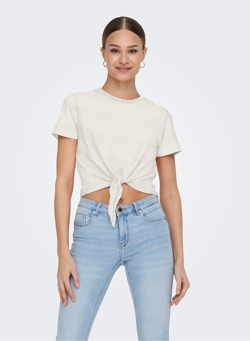 ONLY Onlmay Life S/S Short Knot Top Box Jrs - Image 3