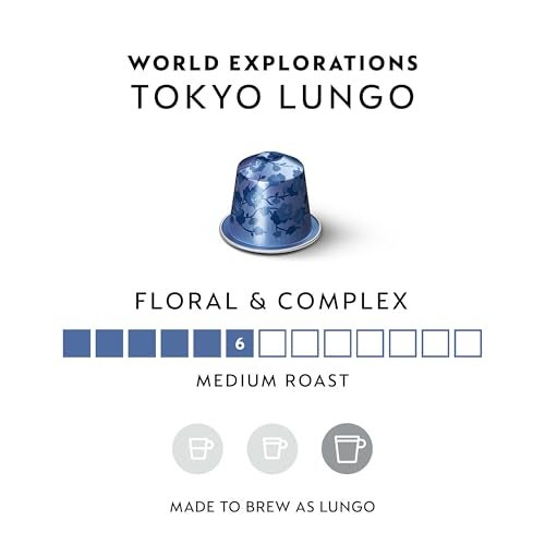 Nespresso Capsules Original Line Tokyo Vivalto Lungo Medium Roast Coffee 50 Count Coffee Pods - Image 3