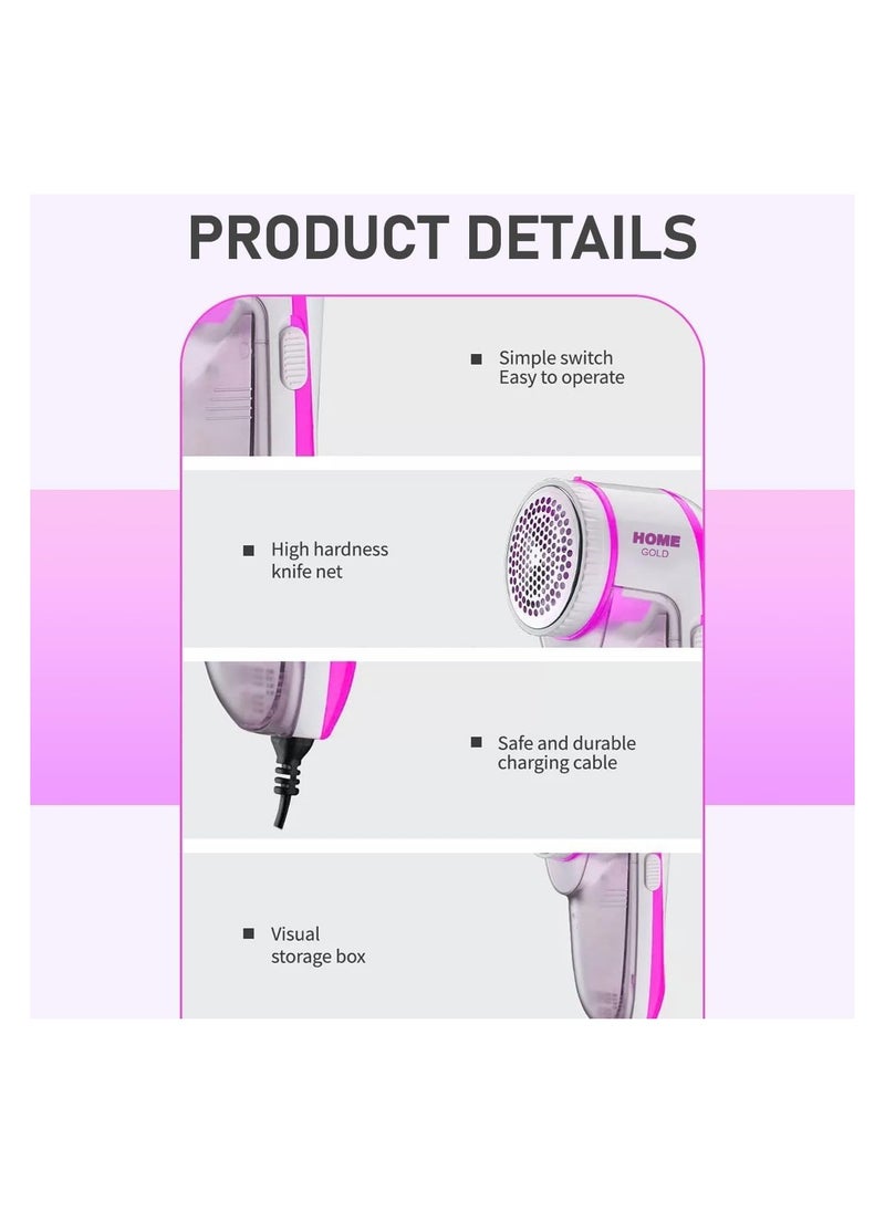 Home Gold Clothes Lint Remover - Lint Shaver & Honeycomb Net, Easy to Use, Ergonomic Design with Visible Hair Ball Box, HG-088  - Image 5