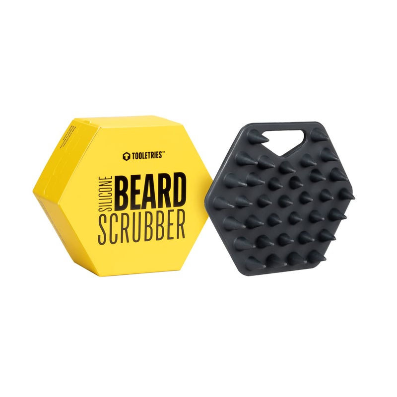 TOOLETRIES Beard Scrubber - Silicone Beard Brush & Exfoliator for Men, Deep Cleans & Unclogs Pores, Ergonomic Handle Design, Removes Beardruff - Charcoal - Image 1