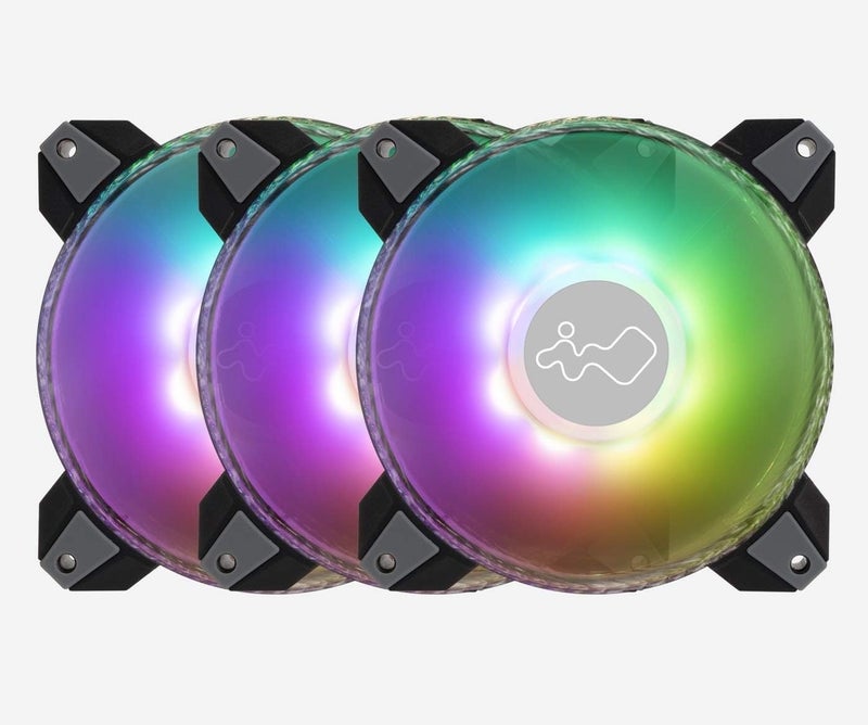 إن وين مجموعة مراوح RGB ثلاثية الأضلاع قابلة للتوجيه من IN WIN Saturn بقياس 120 مم (مع وحدة تحكم مضمنة) - Image 1