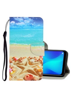 HuHa Case Cover For Realme 5 / 5i / 6i 3D Colored Drawing Horizontal Flip PU Leather Case with Holder & Card Slots & Wallet Pentagram 