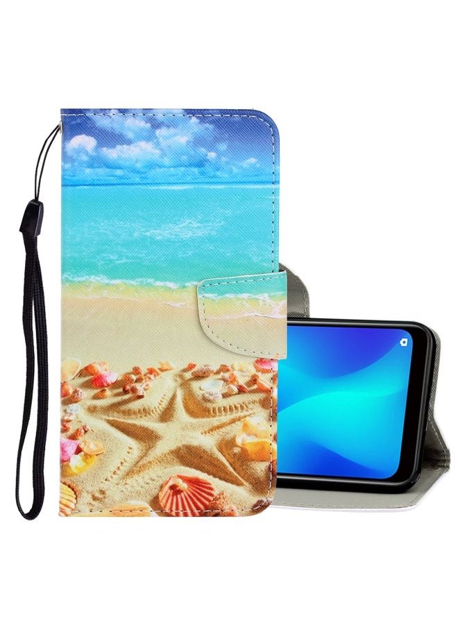HuHa Case Cover For Realme 5 / 5i / 6i 3D Colored Drawing Horizontal Flip PU Leather Case with Holder & Card Slots & Wallet Pentagram 