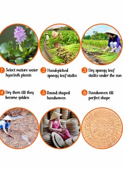 Excefore Round Placemats Set of 6 Rattan Woven 10cm Boho Coasters for Drinks Absorbent,  Farmhouse Drinks, Desk Decor  - Image 2