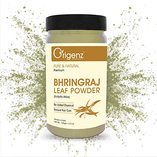 Origenz Bhringraj Powder 100 gm for Hair Mask, Pack, Scalp Health, Nourihment, Anti-Dandruff | Natural Eclipta alba/False Daisy/Karisalankanni/Gunta galagaraku | In Jar 3.53 oz - Image 1
