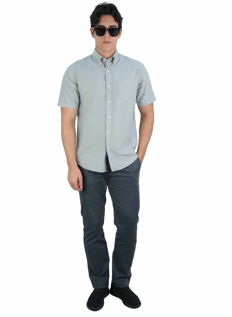 GIORDANO Men's Wrinkle-Free Short Sleeve Cotton Oxford Shirt