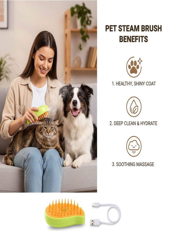 PAWS SAMRAT Dog & Cat Steam Brush for Shedding Grooming Brush With Steam Rechargeable Steam Pet Brush for Dog And Cat, Steamy Cat Brush 3 In1, Self Cleaning Steam Brush for Massage, Clean and Removing Loose Hair - Image 4