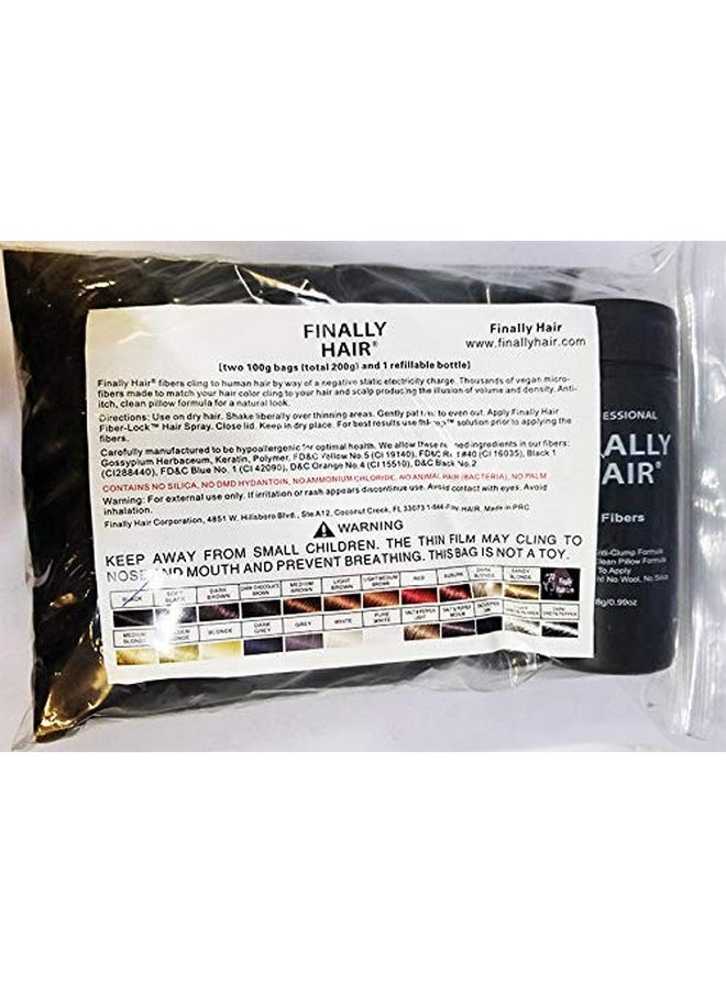 Finally Hair Hair Building Fibers 200 Grams 7 Oz. With Bottle By Finally Hair 50G*4 (Medium Brown)  - Image 2