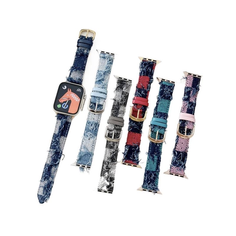 QX سوار ساعة ذكية سوار جلدي كلاسيكي متوافق مع Apple Watch بملاءمة قابلة للتعديل وحزام بديل للاستخدام اليومي باللون أحمر قابل للتعديل باللون الأحمر - Image 2