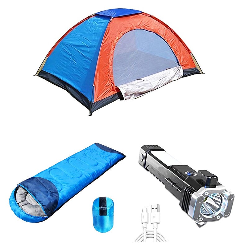 Shopper52 Camping Tent Portable Foldable Tent for Picnic/Hiking/Trekking Tent Dome Tent 2 Person Tent with Waterproof Thick Carry Bed Camping Bag Sleeping Bag 2 Pcs Sleeping Bag - 2TENTSLEEPING2 - Image 1