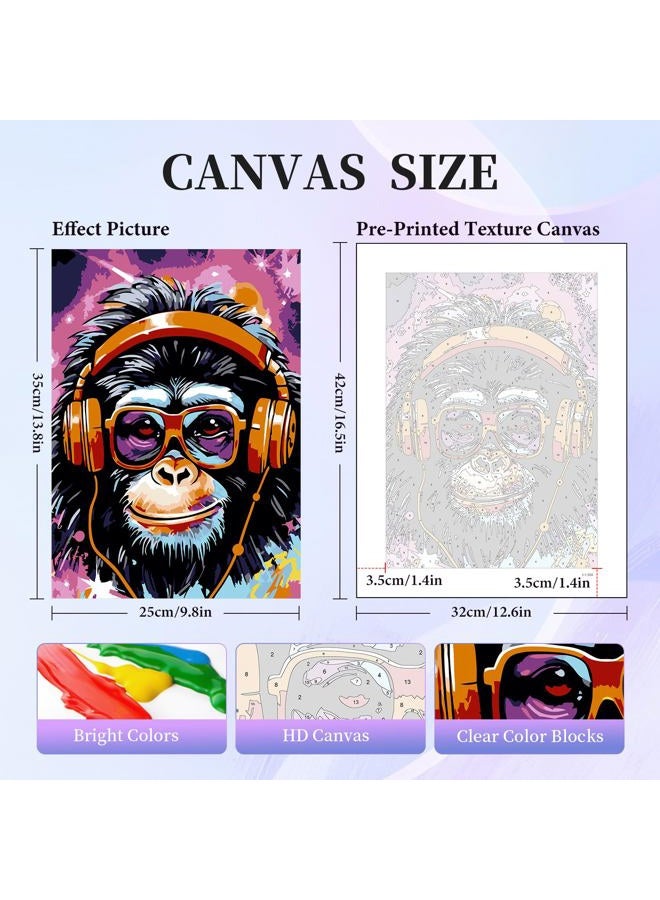 Okarina 6 Pack Paint by Numbers Kit for Adults Beginner, Animals Adult Paint by Number Kits on Canvas, Animal DIY Acrylic Oil Painting by Numbers Kits for Home Decor 10x14 Inch (Without Frame) - Image 2