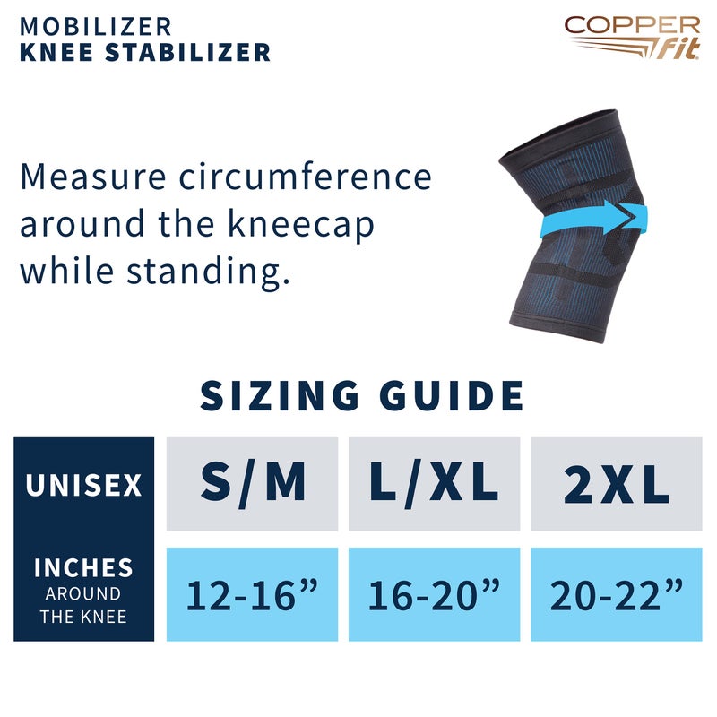 Copper Fit Mobilizer Knee Sleeve â€“ ProSeries with Removable Side Stabilizers Knee Support for Advanced Recovery â€“ Mobility, Knee Pain, Swelling, Inflammation, Circulation, Arthritis, Tendonitis (S/M) - Image 3