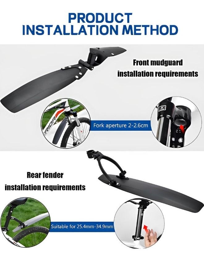 GROIC Bike Mudguard Bicycle Fender E-Bike Mountain Adjustable Quick Release Patent Design Front/Rear Fenders Set  - Image 4