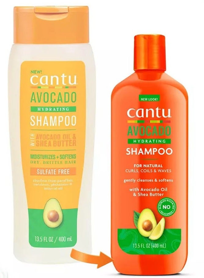 Cantu Avocado Hydrating Shampoo For Natural Curls Coils And Waves 400ml - Image 2