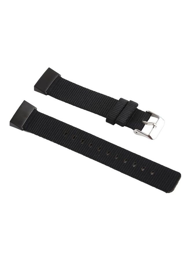 NIBEMINENT Nylon Wrist Strap Watch Band for Fitbit Charge 3 Black - Image 4