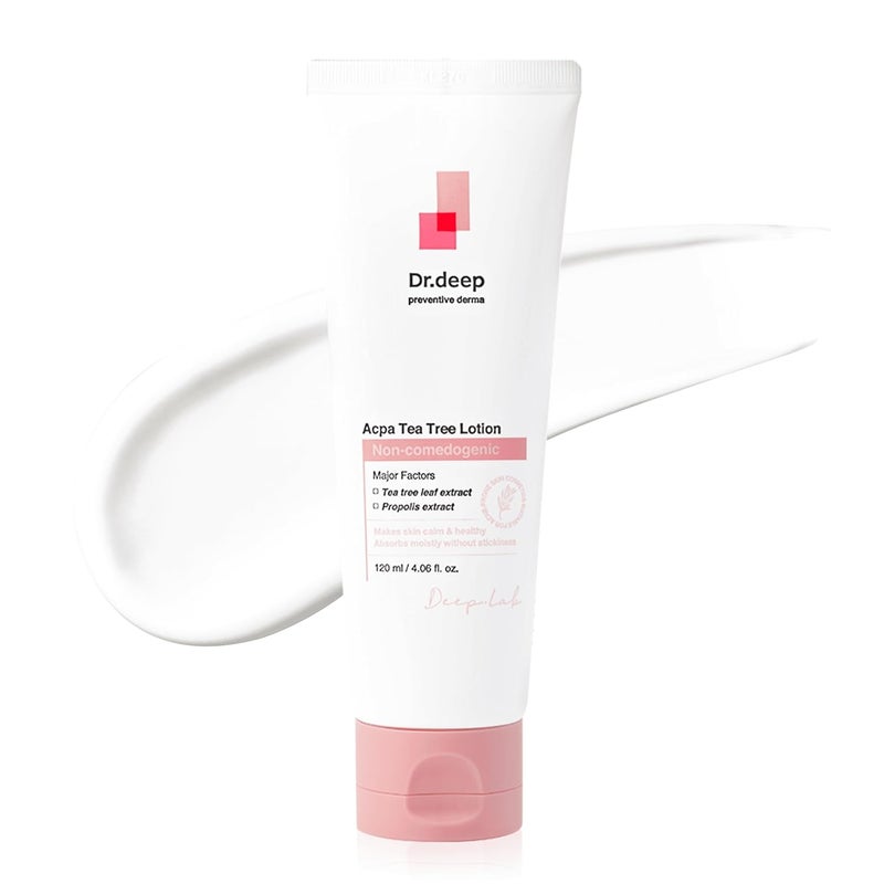 DrDeep Acpa Tea Tree Lotion  Lightweight  NonGreasy Facial Moisturizer for AcneProne Oily  Sensitive Skin NonComedogenic Formula with Tea Tree Extract  405 fl oz  120ml