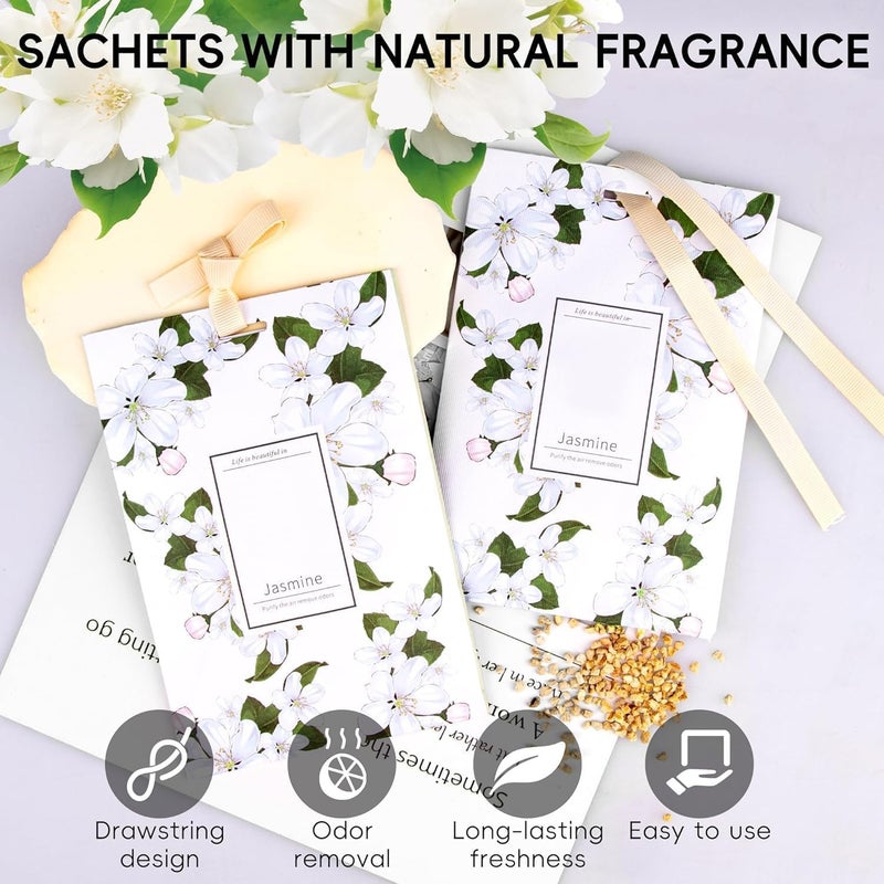 Long-Lasting Scented Sachets for Drawers & Closets - Long-Lasting Air Freshener Sachets Bags Hanging Potpourri Bags Home Fragrance Products or House Room, Wardrobe and Car(Jasmine) - Image 5