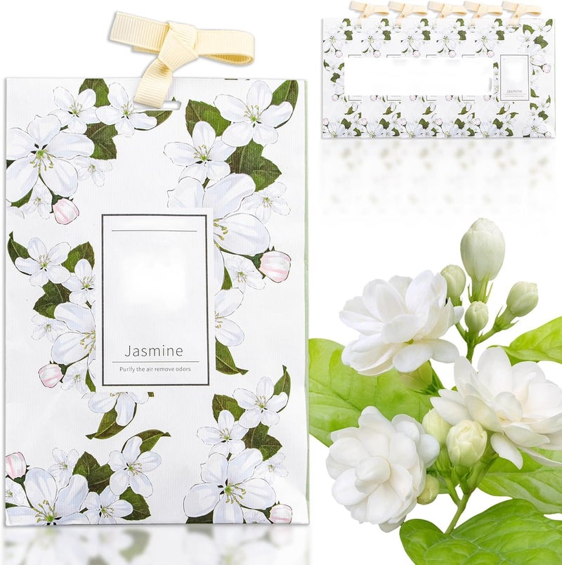 Long-Lasting Scented Sachets for Drawers & Closets - Long-Lasting Air Freshener Sachets Bags Hanging Potpourri Bags Home Fragrance Products or House Room, Wardrobe and Car(Jasmine) - Image 1