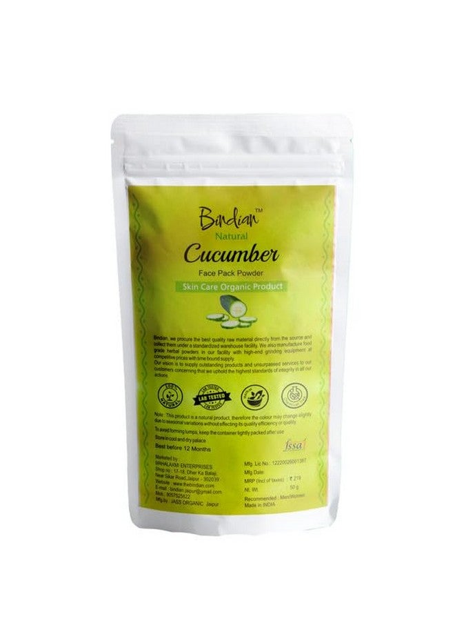 Bindian Cucumber Powder for Men & Women | Natural Face Pack Powder (50g) - Image 3