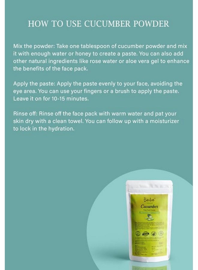 Bindian Cucumber Powder for Men & Women | Natural Face Pack Powder (50g) - Image 5