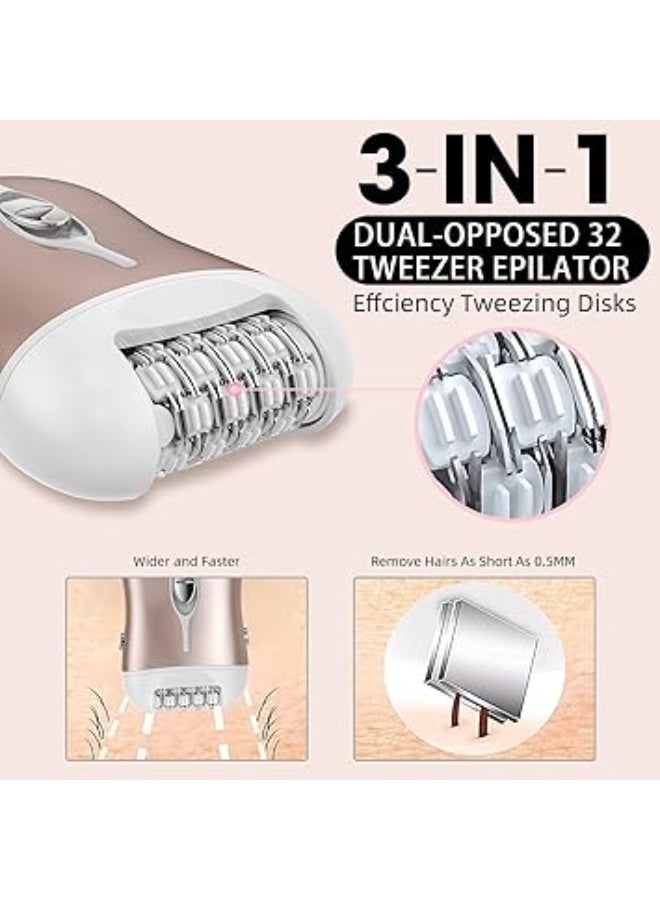 KASTWAVE Epilator for Women, Cordless Depilator for Women, Rechargeable Lady Face Shaver, Hair Removal Device for Arm Leg Underarm (Pink) - Image 5