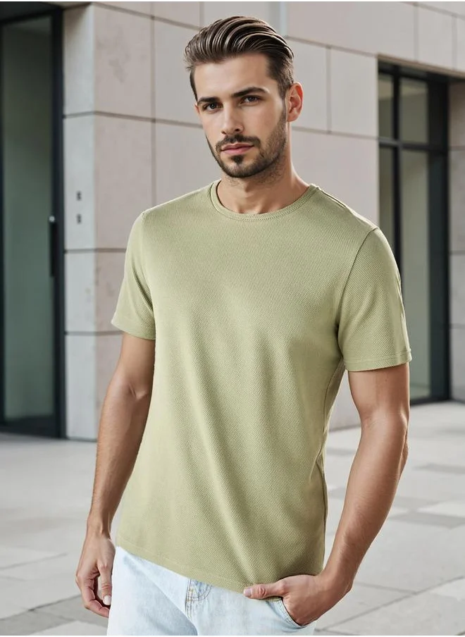 Iconic Iconic Popcorn Textured T-shirt