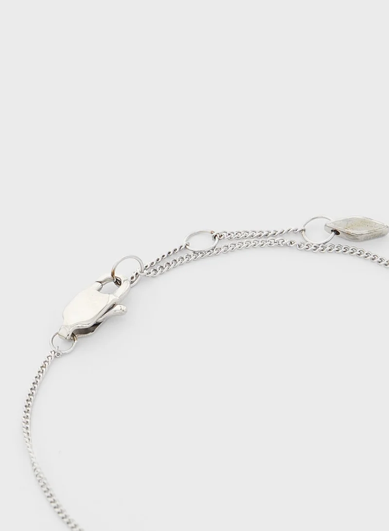 FOSSIL Duo Hearts Two-Tone Bracelet
