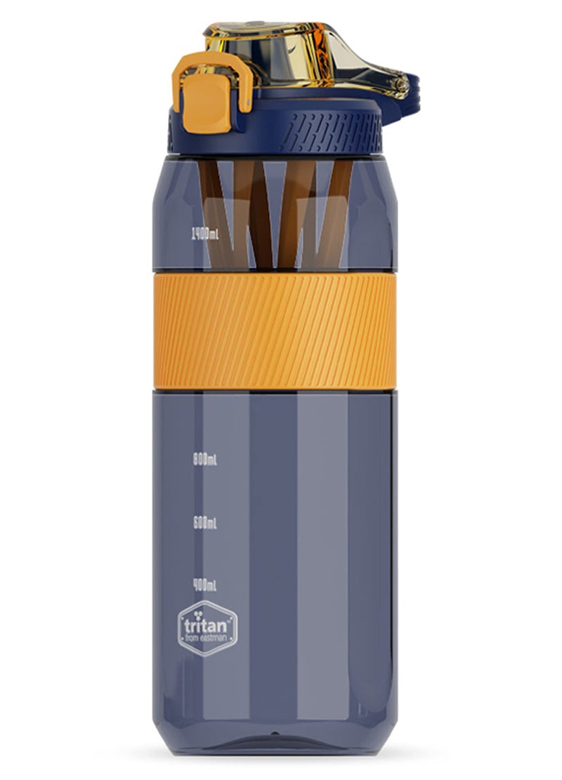 US1984 Water Bottle 1600 ML with Travel Mugs with Scale, Tritan Strong Water Bottles Leak proof Durable BPA Free Non-Toxic Water bottle for office gym (Blue 1.6L) - Image 1