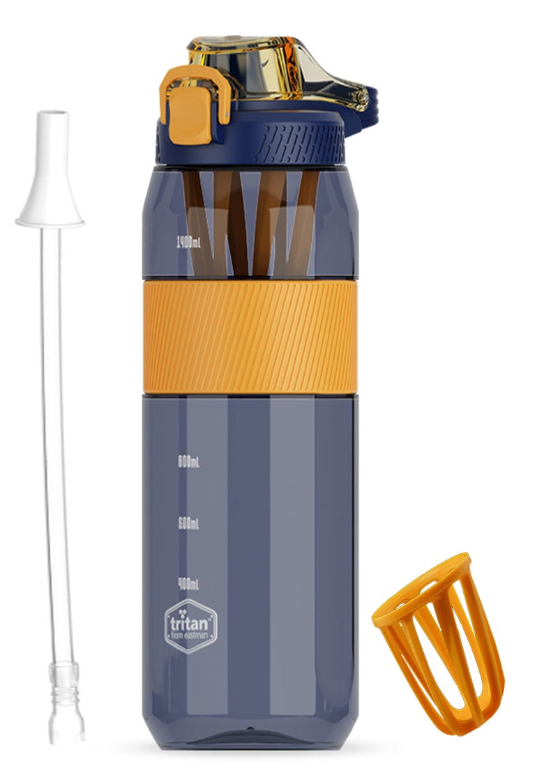 US1984 Water Bottle 1600 ML with Travel Mugs with Scale, Tritan Strong Water Bottles Leak proof Durable BPA Free Non-Toxic Water bottle for office gym (Blue 1.6L) - Image 5
