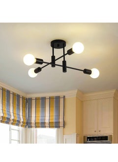 GEADI Mid Century Sputnik Chandelier Modern Ceiling Lighting 4 Lights Adjustable Industrial Mount Pendant Light Fixture for Kitchen Living Dining Room Bedroom Foyer (Bulbs NOT Included)  - Image 1
