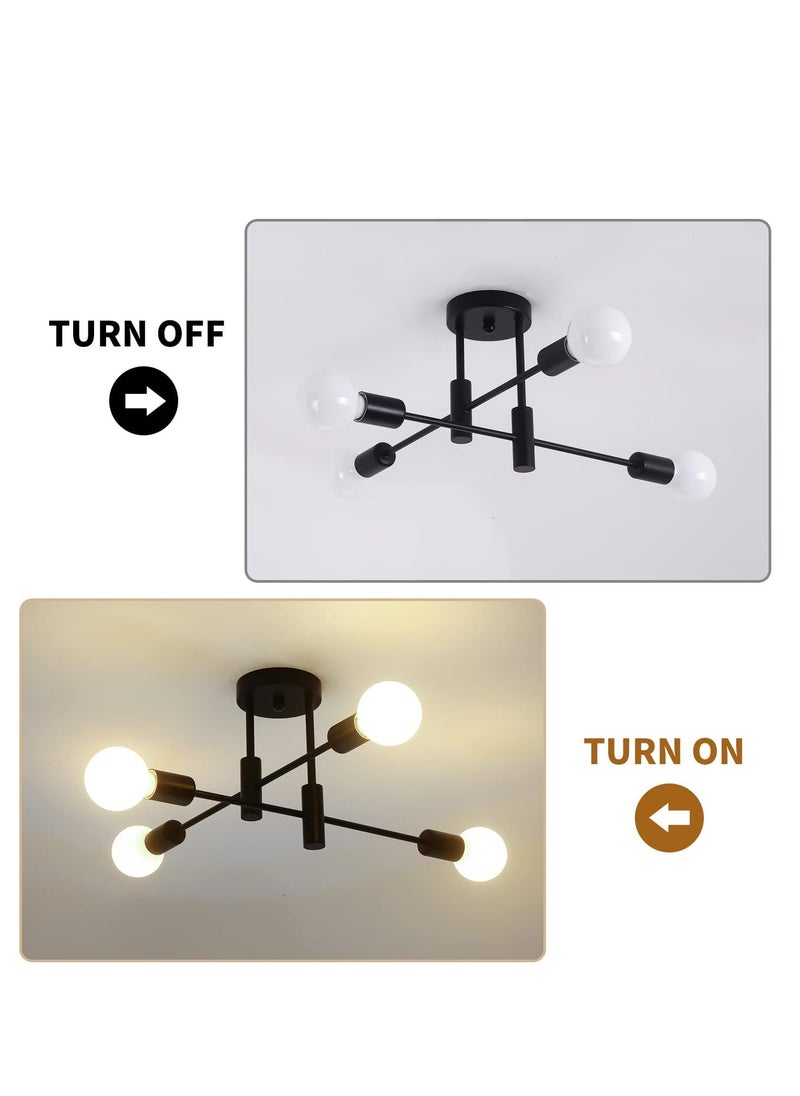 GEADI - Mid Century Sputnik Chandelier Modern Ceiling Lighting 4 Lights Adjustable Industrial Mount Pendant Light Fixture for Kitchen Living Dining Room Bedroom Foyer (Bulbs NOT Included) - Image 1