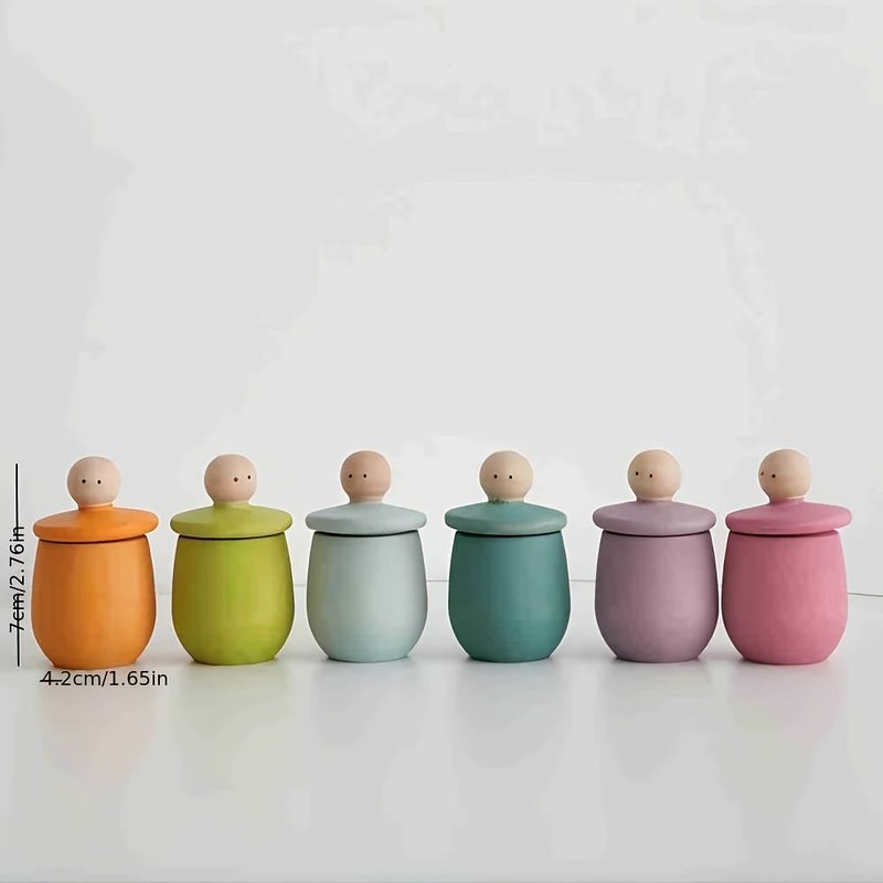 قمر خشبي صلب بتصميم ماركرون بالцвет مع ماركرون يدور - Image 2