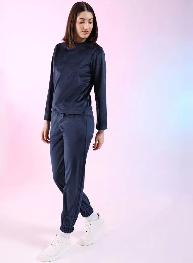 Freehand  Women Regular Fit Solid Long Sleeve Mid Rise Top and Pant Co-Ord Set  | Best Price UAE