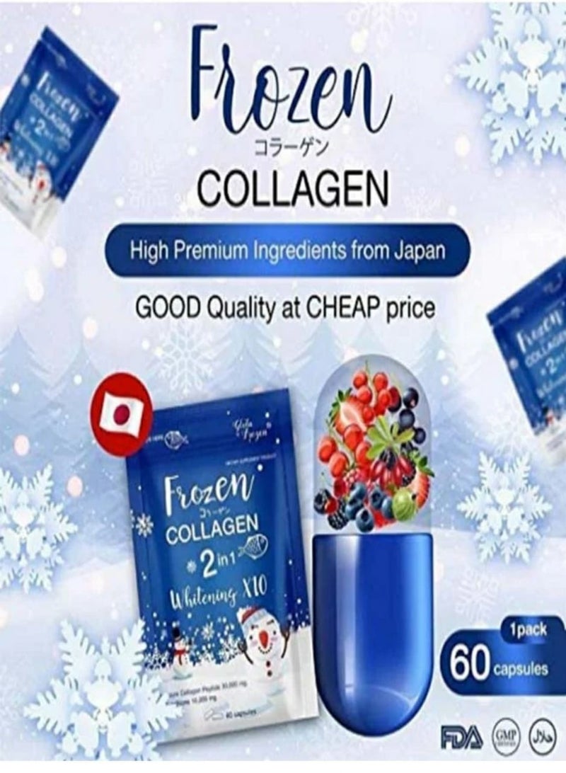 Frozen Collagen 2 In 1 Whitening 10X Premium Collagen Peptide 9000 Mg And Lglutathione 3000 Mg 60 Capsule - Image 3